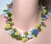 Venetian Pastel Glass Flowers & Birds Necklace