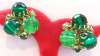 Vintage Green Lucite Bead Earrings