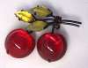 Austrian Red Glass Fruit Pin ~ Japanned
