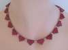 Czech Deco Fuschia Skyline Step Glass Necklace