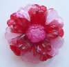 Vintage Red & Pink Plastic Flower Pin