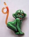 1940's ELZAC Ceramic Monkey ~ Lucite Tail