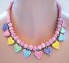 FLYING COLORS Ceramic Pastel Hearts Necklace