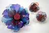 3-Layer Blue & Purple Lucite Resin Flower Set