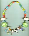 Parrot Pearls Ceramic Farm Theme Necklace