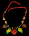 Painted Wood Fruit Necklace