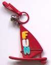 Plastic Red Windsurfing Boat Charm