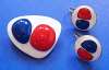 Kaye Denning Red, White & Blue Pin & Earring Set