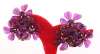 Purple Lucite Resin & Rhinestone Flower Earrings