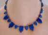 Czech Deco Geometric Lapis Blue Glass Necklace