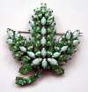 Schreiner Green Leaf Brooch