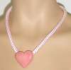 Ruby Z / Candace Loheed Pink Heart Necklace on Cord