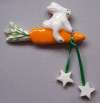 Ruby Z Ceramic Bunny Rabbit Riding Carrot Rocket Ship