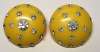Yellow Plastic & Rhinestone Clip Earrings