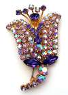 Austrian Purple & Amethyst Rhinestone Tulip Pin