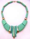 1950's/60's Modernist Aqua Plastic & Chrome Necklace