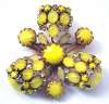 SCHREINER Yellow Art Glass Brooch