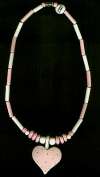 RUBY Z / CANDACE LOHEED Pink Heart w/ Black Dots Necklace