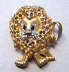 JOMAZ Goldtone & Rhinestone Figural Lion Pin (As Is)