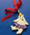 RUBY Z Ceramic Dancing Girl Polar Bear Pendant or Ornament