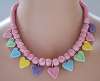 FLYING COLORS Ceramic Pastel Hearts Necklace