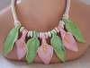 PARROT PEARLS Ceramic Pink Calla Lily Necklace