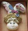 Cranbury Crafts Folk Art Bunny Rabbit Pin Brooch