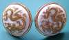 Toshikane Japan Porcelain Golden Dragon Cufflinks