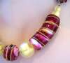 SALVIATI Italian Burgundy &  Gold Colored Art Glass Necklace