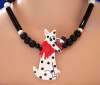 RUBY Z / CANDACE LOHEED Ceramic Beribboned Dog Necklace