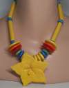 Ruby Z / Candace Loheed Ceramic Yellow Hibisicus Flower Necklace