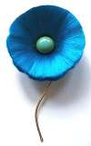 Vintage Hattie Carnegie Blue Silk Flower Pin
