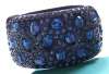 Weiss Wide Navy Blue Clamper Bracelet ~ Blue Rhinestones