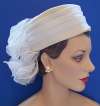 Sonni White & Cream San Francisco Hat ~ Organza Ruffled Flounce