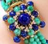 Bijoux Couture ! Runway 8-Strand Faux Jade and Lapis Glass Bead Necklace