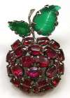 SCHREINER Fuschia Red Fruit Pin Brooch
