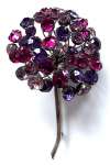 CIS Cissy Zoltowska Dandelion Brooch ~ Fuschia & Purples