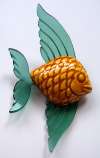 1940s ELZAC Ceramic & Lucite Fish Pin