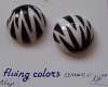 FLYING COLORS Ceramic Zebra Stripe Clip Earrings