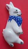 Flying Colors Ceramic Bunny Rabbit with Bandana Pin