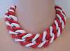 Red & White Plastic Large Link Necklace