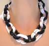 Huge Black & White Plastic Link Necklace