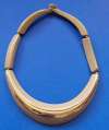 Modernist Tan Lucite & Goldtone Collar Necklace