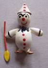 Sculptural Figural Pin ~ White Enameled Clown
