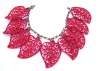 Celluloid Red Leaf Dangles Bracelet