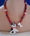 FLYING COLORS Ceramic Dog & Bone Necklace