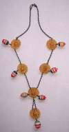 Early Celluloid & Wood Mexican Sombreros Necklace