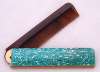 Blue Confetti Lucite Folding Comb