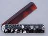 Black Confetti Lucite Folding Comb