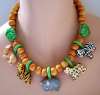 Flying Colors Ceramic Safari Animals Necklace